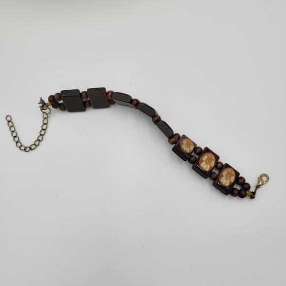 Vintage The Legend of the Dreamcatcher Wooden Native American Tile Bracelet 7" - Picture 12 of 12